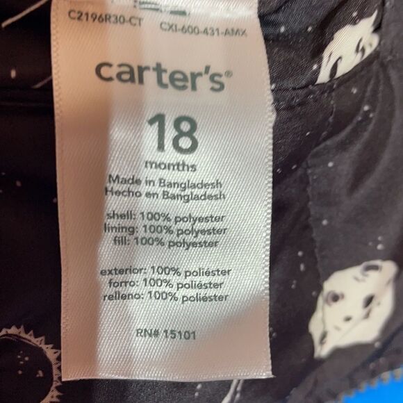 CARTER’s 18M REVERSIBLE WINTER JACKET WARM & COZY, WATER & WIND RESISTANT NWT - Picture 11 of 12